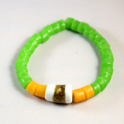 Pulsera Krobo verde y amarilla