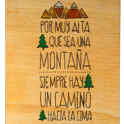 Tablilla con mensaje positivo