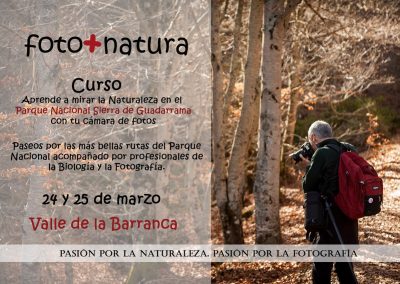 Curso de Fotografía y naturaleza. Fecha: 24 y 25 de marzo. Lugar: Sierra de Guadarrama